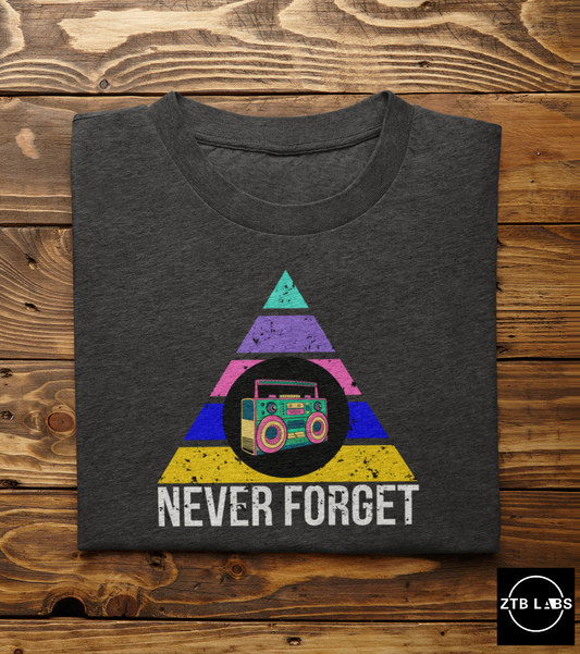 Meme Shirt: Never Forget Boom Box Color, Funny Shirt, Boomer Shirt, 90s shirt, Unisex, T Shirt, GM